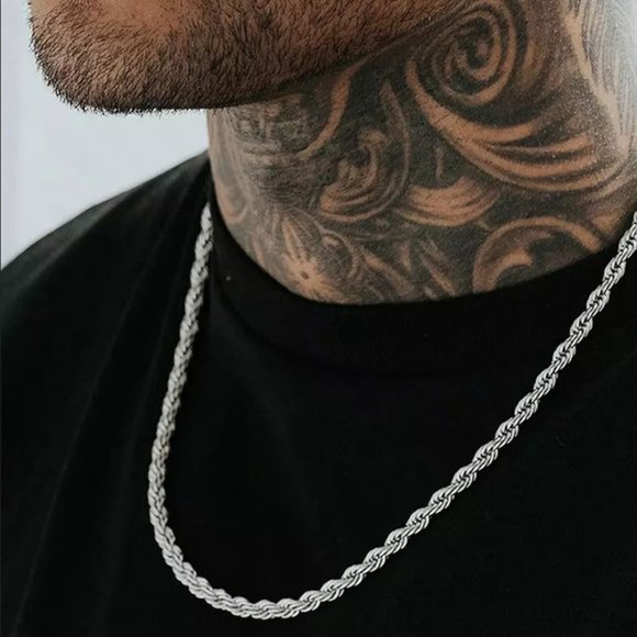 Accessories | 22 Mens 18k White Gold Twisted Rope Chain Necklace 22 ...